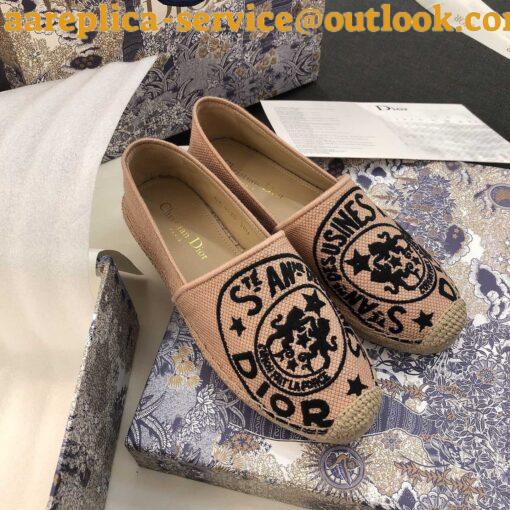 Replica Dior Granville Espadrilles In Beige Jute Canvas with Dior Union Motif 15