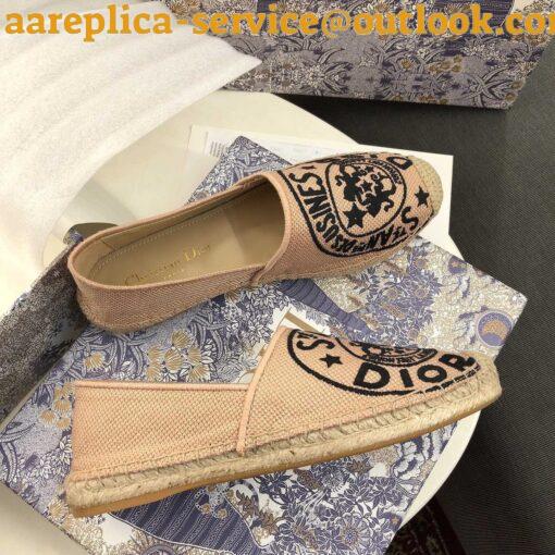 Replica Dior Granville Espadrilles In Beige Jute Canvas with Dior Union Motif 17