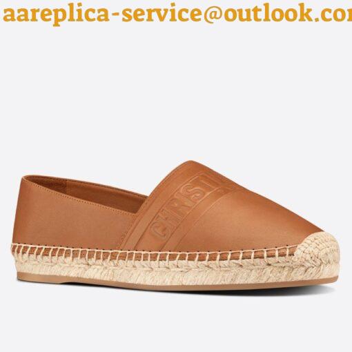 Replica Dior Granville Espadrilles In Brown Embossed Lambskin 10