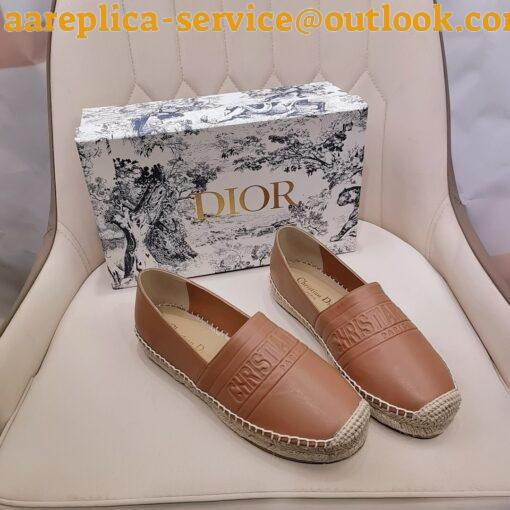 Replica Dior Granville Espadrilles In Brown Embossed Lambskin 11