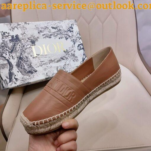 Replica Dior Granville Espadrilles In Brown Embossed Lambskin 13