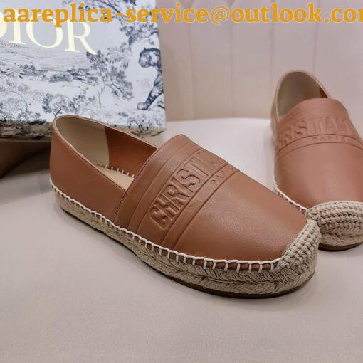 Replica Dior Granville Espadrilles In Brown Embossed Lambskin 16