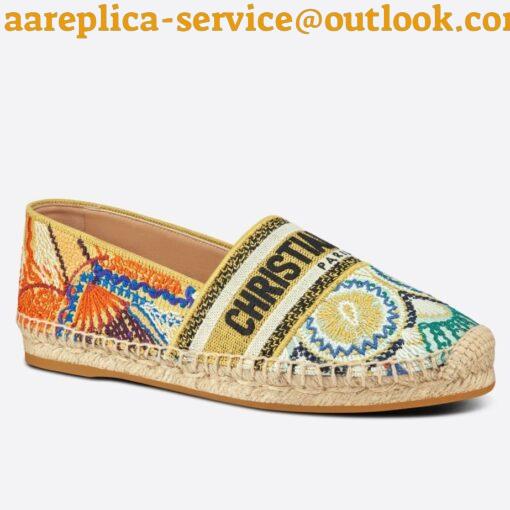 Replica Dior Granville Espadrilles In Lights Embroidered Cotton 10