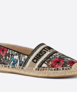 Replica Dior Granville Espadrilles In Mille Fleurs Embroidered Cotton 2