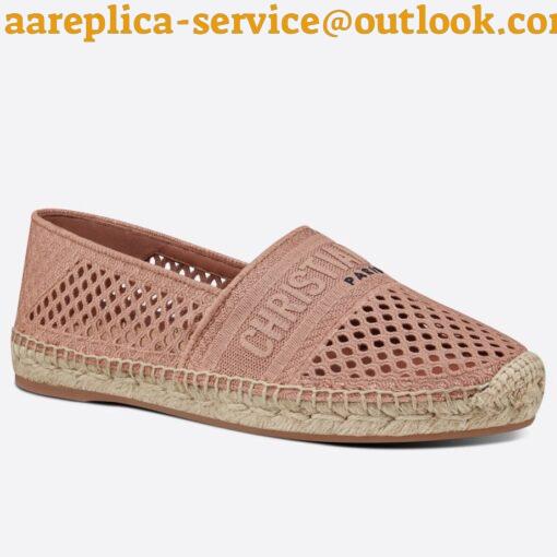 Replica Dior Granville Espadrilles In Nude Mesh Embroidery 10