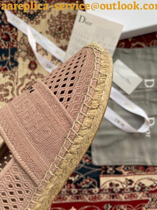 Replica Dior Granville Espadrilles In Nude Mesh Embroidery 3