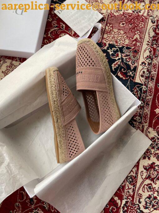 Replica Dior Granville Espadrilles In Nude Mesh Embroidery 12