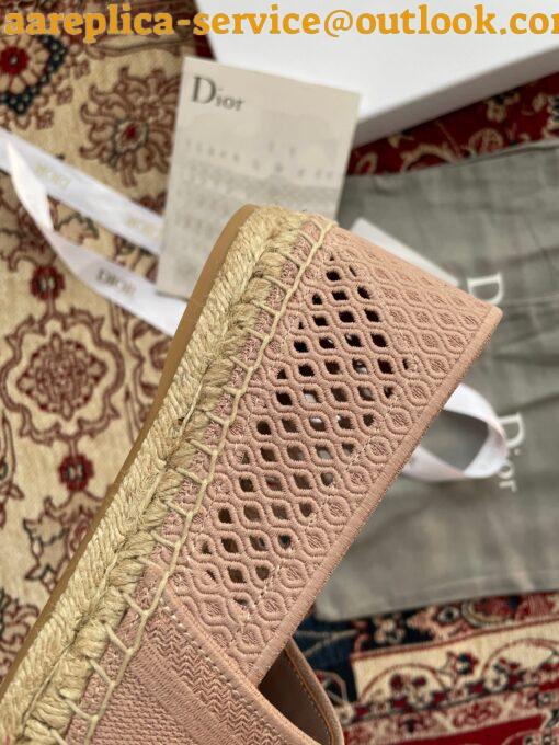 Replica Dior Granville Espadrilles In Nude Mesh Embroidery 13