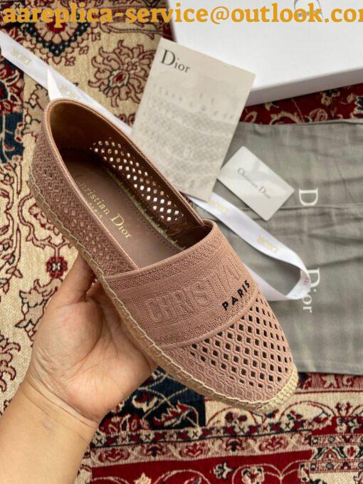 Replica Dior Granville Espadrilles In Nude Mesh Embroidery 14