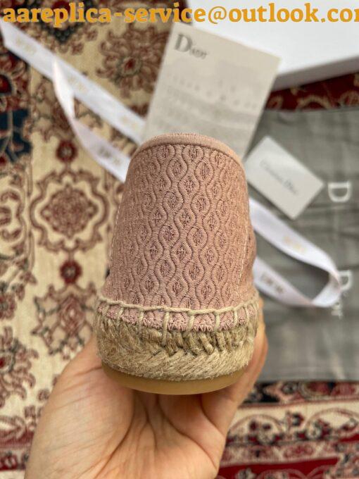 Replica Dior Granville Espadrilles In Nude Mesh Embroidery 15