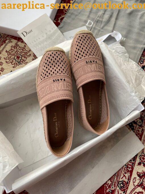 Replica Dior Granville Espadrilles In Nude Mesh Embroidery 16