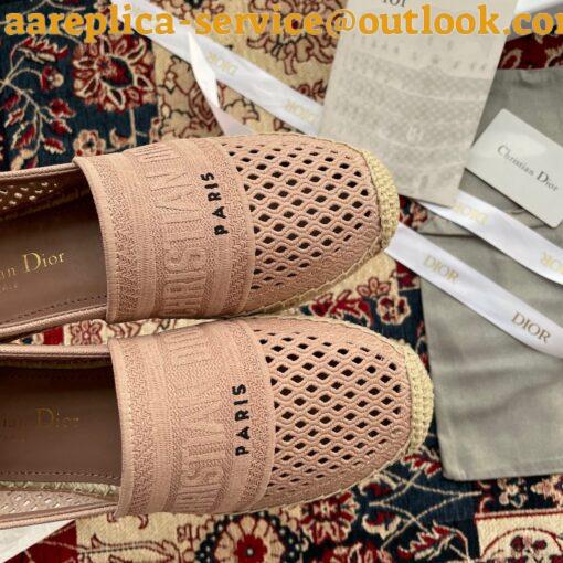 Replica Dior Granville Espadrilles In Nude Mesh Embroidery 17