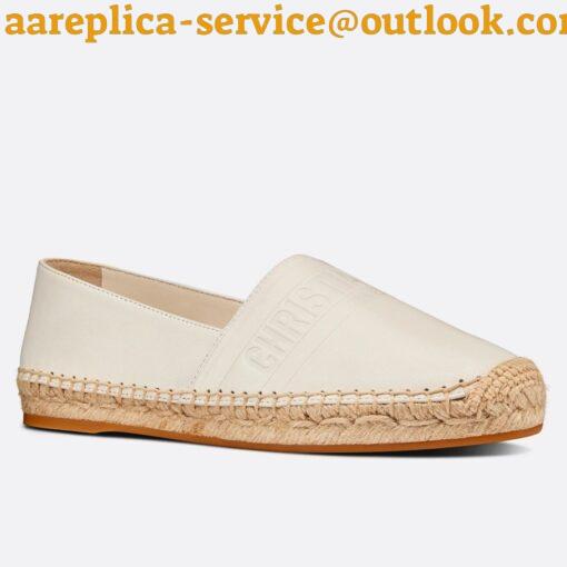 Replica Dior Granville Espadrilles In White Embossed Lambskin 10