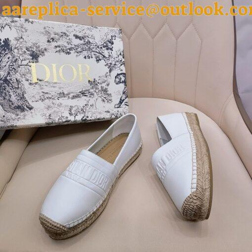 Replica Dior Granville Espadrilles In White Embossed Lambskin 12