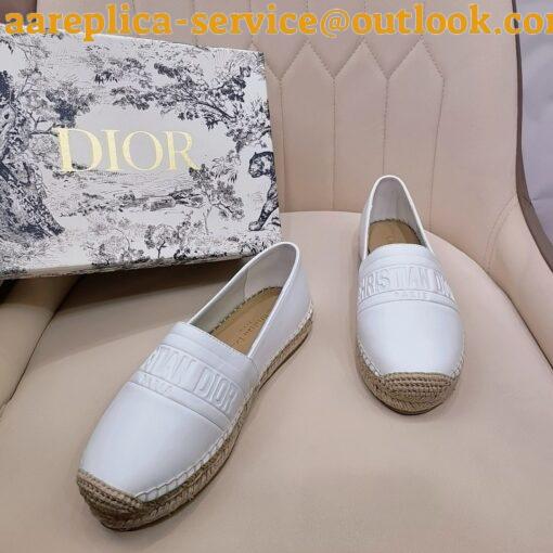 Replica Dior Granville Espadrilles In White Embossed Lambskin 14