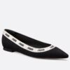 Replica Dior J’Adior Ballet Flats In Black and White Tartan Fabric 11