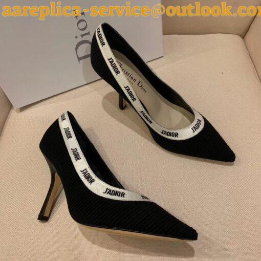 Replica Dior J’Adior Pumps 100mm In Black Technical Fabric 5