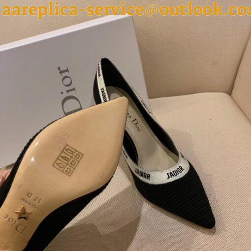 Replica Dior J’Adior Pumps 100mm In Black Technical Fabric 7