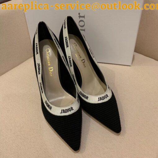 Replica Dior J’Adior Pumps 100mm In Black Technical Fabric 8