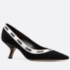 Replica Dior J’Adior Pumps 65mm In Black and White Tartan Fabric 11