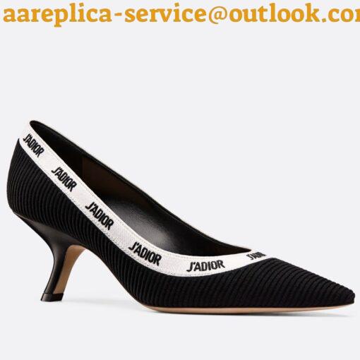 Replica Dior J’Adior Pumps 65mm In Black Technical Fabric