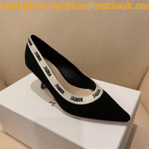 Replica Dior J’Adior Pumps 65mm In Black Technical Fabric 3