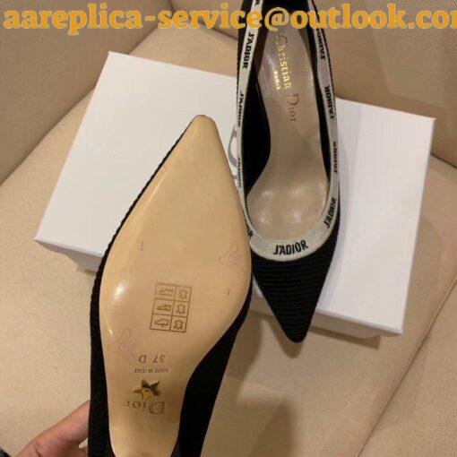 Replica Dior J’Adior Pumps 65mm In Black Technical Fabric 4