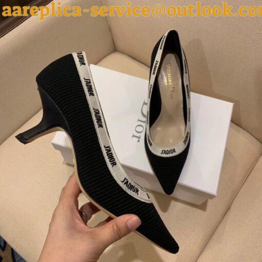 Replica Dior J’Adior Pumps 65mm In Black Technical Fabric 5