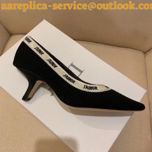 Replica Dior J’Adior Pumps 65mm In Black Technical Fabric 6