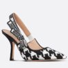 Replica Dior J’Adior Slingback Pumps 100mm In Black Macrame Cotton 10