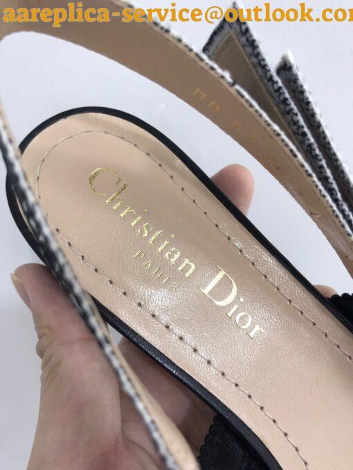 Replica Dior J’Adior Slingback Ballerina Flats In Black Mesh Cannage Embroidery 4