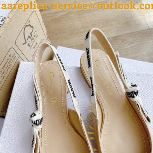 Replica Dior J’Adior Slingback Ballerina Flats In Nude Patent Leather