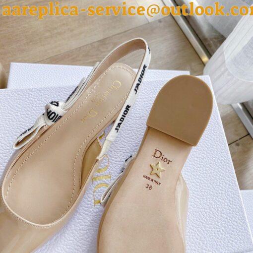 Replica Dior J’Adior Slingback Ballerina Flats In Nude Patent Leather 7