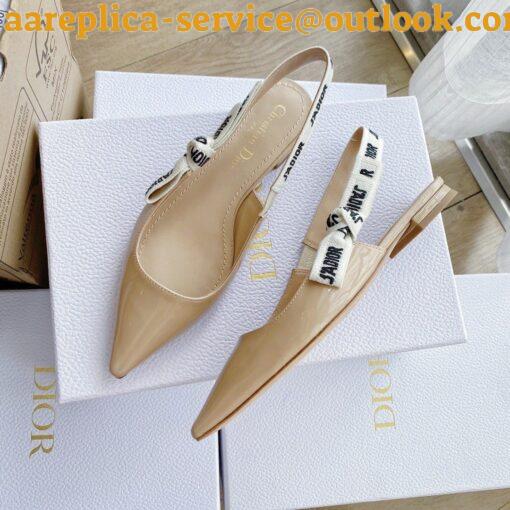 Replica Dior J’Adior Slingback Ballerina Flats In Nude Patent Leather 8