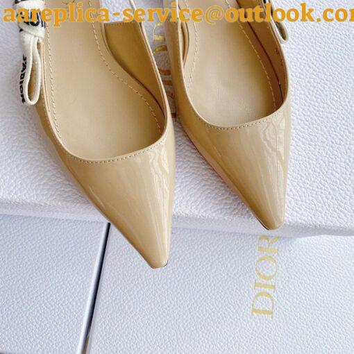 Replica Dior J’Adior Slingback Ballerina Flats In Nude Patent Leather 9