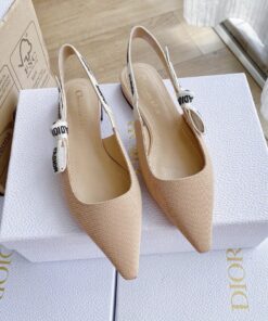 Replica Dior J’Adior Slingback Ballerina Flats In Nude Technical Canvas