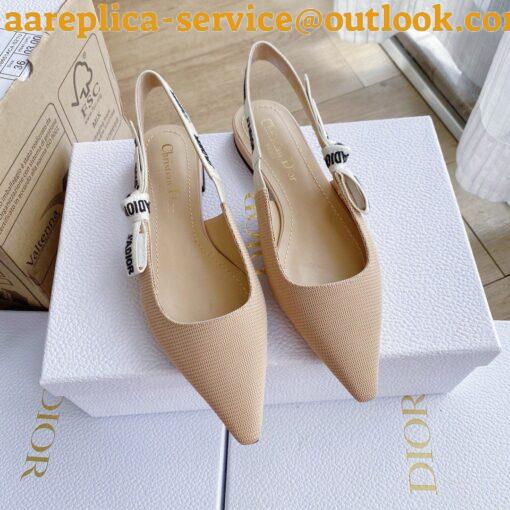 Replica Dior J’Adior Slingback Ballerina Flats In Nude Technical Canvas