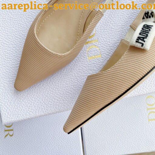 Replica Dior J’Adior Slingback Ballerina Flats In Nude Technical Canvas 4