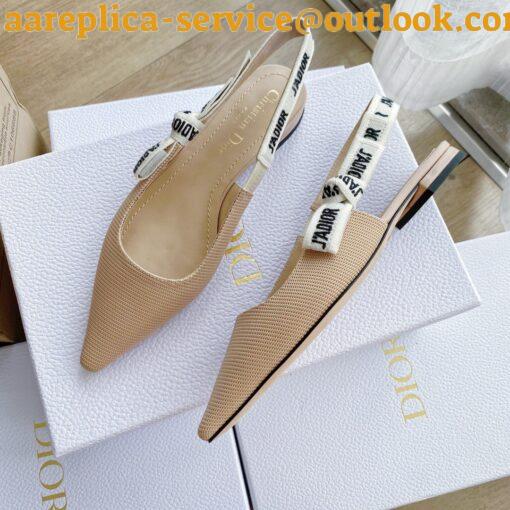 Replica Dior J’Adior Slingback Ballerina Flats In Nude Technical Canvas 6