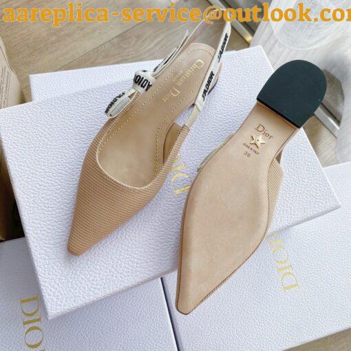 Replica Dior J’Adior Slingback Ballerina Flats In Nude Technical Canvas 7