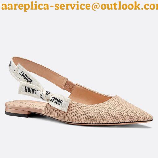 Replica Dior J’Adior Slingback Ballerina Flats In Nude Technical Canvas 8