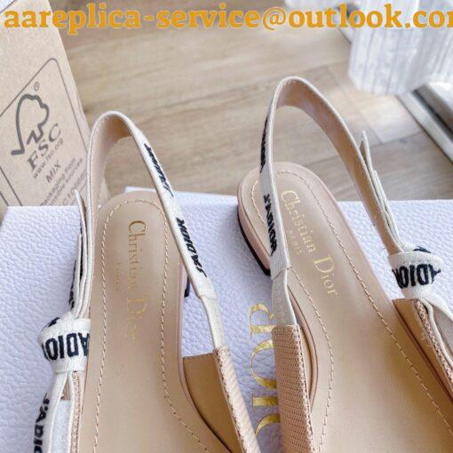 Replica Dior J’Adior Slingback Ballerina Flats In Nude Technical Canvas 9