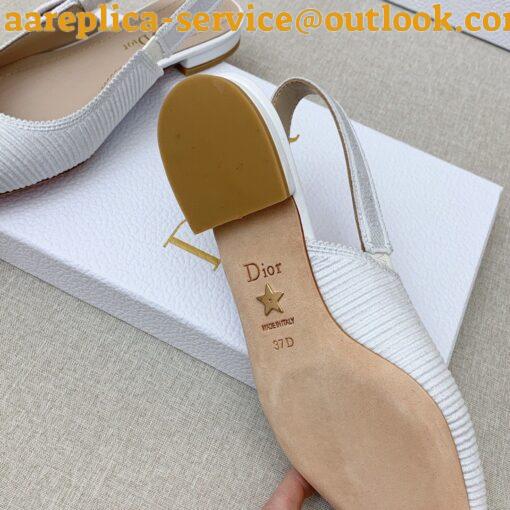 Replica Dior J’Adior Slingback Ballerina Flats In White Technical Canvas 17