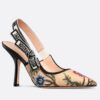 Replica Dior J’Adior Slingback Pumps 100mm In Nude Jardin Botanique Embroidery Cotton 11