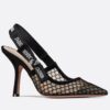 Replica Dior J’Adior Slingback Pumps 65mm In Black Macrame Embroidered Cotton 11