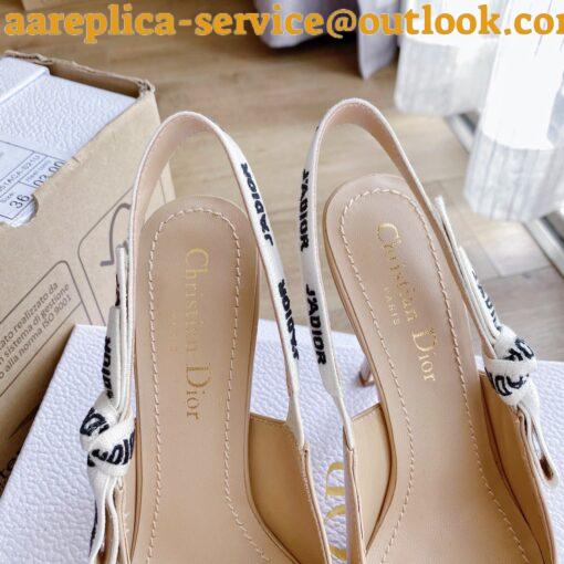 Replica Dior J’Adior Slingback Pumps 100mm In Nude Patent Calfskin 8