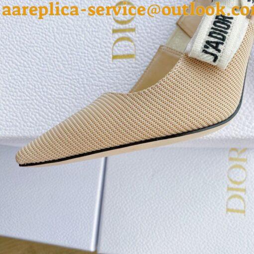 Replica Dior J’Adior Slingback Pumps 100mm In NudeTechnical Fabric 7