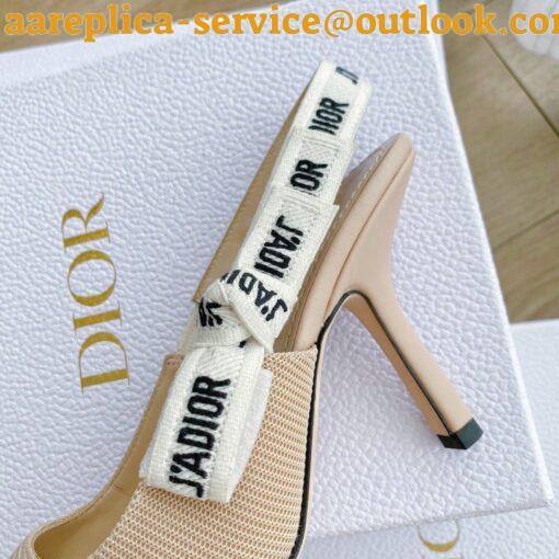 Replica Dior J’Adior Slingback Pumps 100mm In NudeTechnical Fabric 8