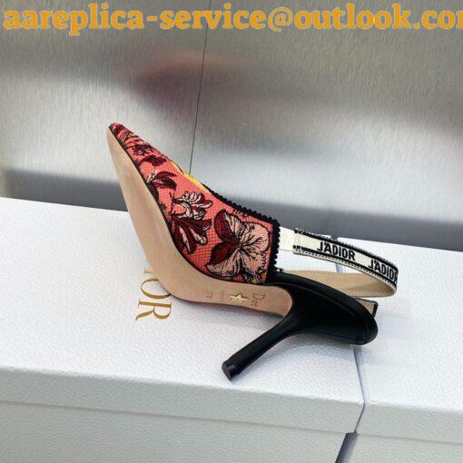 Replica Dior J’Adior Slingback Pumps 100mm In Pink Toile de Jouy Voyage 10