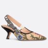 Replica Dior J’Adior Slingback Pumps 65mm In Nude Jardin Botanique Embroidery Cotton 10